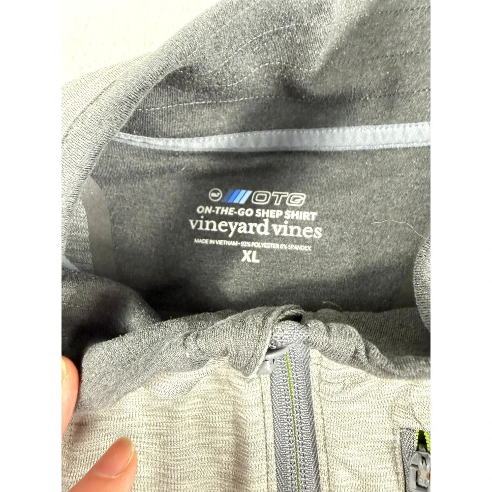 Vineyard‎ Vines XL Mens Performance Quarter Zip Pullover Gray Long Sleeve